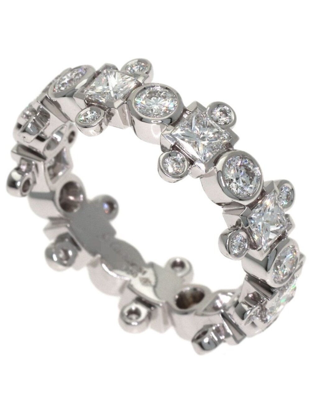Cartier Wedding Band Full Diamond 51 Ring 18k White Gold